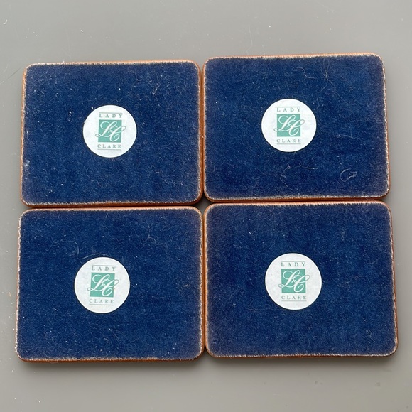 Vtg Set of 4 Lady Clare flower coasters - Picture 3 of 4